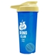a translucent blue tumbler & pastel yellow lid & cyan mixing ball endurance shaker tumbler with drink - thru lid and mixing ball