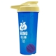 a translucent blue tumbler & pastel yellow lid & violet mixing ball endurance shaker tumbler with drink - thru lid and mixing ball
