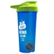 a translucent blue tumbler & lime green lid & gray mixing ball endurance shaker tumbler with drink - thru lid and mixing ball