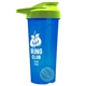 a translucent blue tumbler & lime green lid & cyan mixing ball endurance shaker tumbler with drink - thru lid and mixing ball