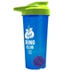 a translucent blue tumbler & lime green lid & violet mixing ball endurance shaker tumbler with drink - thru lid and mixing ball