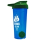 a translucent blue tumbler & green lid & green mixing ball endurance shaker tumbler with drink - thru lid and mixing ball