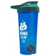 a translucent blue tumbler & teal lid & gray mixing ball endurance shaker tumbler with drink - thru lid and mixing ball