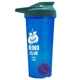 a translucent blue tumbler & teal lid & violet mixing ball endurance shaker tumbler with drink - thru lid and mixing ball