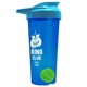 a translucent blue tumbler & cyan lid & lime green mixing ball endurance shaker tumbler with drink - thru lid and mixing ball