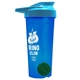 a translucent blue tumbler & cyan lid & green mixing ball endurance shaker tumbler with drink - thru lid and mixing ball