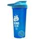 a translucent blue tumbler & cyan lid & cyan mixing ball endurance shaker tumbler with drink - thru lid and mixing ball