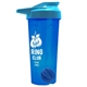 a translucent blue tumbler & cyan lid & royal blue mixing ball endurance shaker tumbler with drink - thru lid and mixing ball