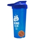 a translucent blue tumbler & royal blue lid & orange mixing ball endurance shaker tumbler with drink - thru lid and mixing ball