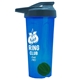 a translucent blue tumbler & steel blue lid & green mixing ball endurance shaker tumbler with drink - thru lid and mixing ball