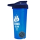 a translucent blue tumbler & navy blue lid & gray mixing ball endurance shaker tumbler with drink - thru lid and mixing ball