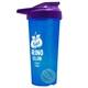 a translucent blue tumbler & violet lid & cyan mixing ball endurance shaker tumbler with drink - thru lid and mixing ball