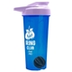 a translucent blue tumbler & lilac lid & black mixing ball endurance shaker tumbler with drink - thru lid and mixing ball