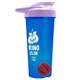 a translucent blue tumbler & lilac lid & red mixing ball endurance shaker tumbler with drink - thru lid and mixing ball