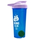 a translucent blue tumbler & lilac lid & green mixing ball endurance shaker tumbler with drink - thru lid and mixing ball