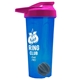 a translucent blue tumbler & pink lid & gray mixing ball endurance shaker tumbler with drink - thru lid and mixing ball