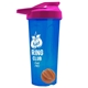 a translucent blue tumbler & pink lid & orange mixing ball endurance shaker tumbler with drink - thru lid and mixing ball