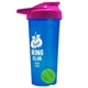 a translucent blue tumbler & pink lid & lime green mixing ball endurance shaker tumbler with drink - thru lid and mixing ball