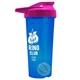 a translucent blue tumbler & pink lid & cyan mixing ball endurance shaker tumbler with drink - thru lid and mixing ball