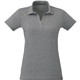 aerial view a heather charcoal (986) womens somoto eco short sleeve polo, image 1 of 4
