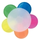 aerial view a translucent clear multicolor 5 prong flower highlighter, image 1 of 4