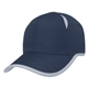 aerial view a navy with gray piping hit - dry contrasting polyester hat, image 1 of 2