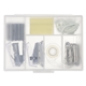 aerial view a frosted clear 7- in -1 stationery kit, image 1 of 3