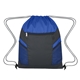 aerial view a blue ripstop recycled drawstring bag, image 1 of 3