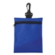 aerial view a royal blue non - woven zippered pouch, image 1 of 2