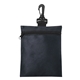 aerial view a black non - woven zippered pouch, image 1 of 2