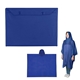 aerial view a royal blue adult poncho with snap pouch, image 1 of 4