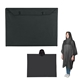 aerial view a black adult poncho with snap pouch, image 1 of 4