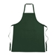 aerial view a forest green 100 cotton apron with large front pocket, image 1 of 3