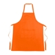 aerial view a orange 100 cotton apron with large front pocket, image 1 of 3