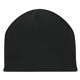 aerial view a black double layer fleece beanie, image 1 of 2