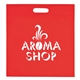aerial view a red large heat sealed non - woven exhibition tote bag, image 1 of 2