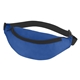 aerial view a royal blue with black trim 44 budget polyester fanny pack, image 1 of 2