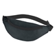 aerial view a black with black trim 44 budget polyester fanny pack, image 1 of 2