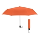 aerial view a orange 42 arc budget recycled telescopic umbrella, image 1 of 2