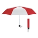 aerial view a red/white 42 arc budget recycled telescopic umbrella, image 1 of 2