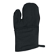 aerial view a black quilted cotton canvas oven mitt, image 1 of 2