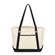 aerial view a natural with black trim medium cotton canvas set sail boat tote, image 1 of 2