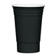 aerial view a black with white inner tri - edge(tm) reusable double - wall party cup, image 1 of 2