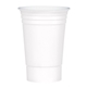 aerial view a white with white inner tri - edge(tm) reusable double - wall party cup, image 1 of 2