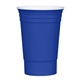 aerial view a royal blue with white inner tri - edge(tm) reusable double - wall party cup, image 1 of 2