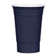 aerial view a navy with white inner tri - edge(tm) reusable double - wall party cup, image 1 of 2