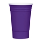 aerial view a purple with white inner tri - edge(tm) reusable double - wall party cup, image 1 of 2