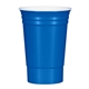 aerial view a metallic blue with white inner tri - edge(tm) reusable double - wall party cup, image 1 of 2
