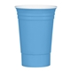 aerial view a light blue with white inner tri - edge(tm) reusable double - wall party cup, image 1 of 2