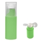 aerial view a lime green mini fan with removable cap, image 1 of 4